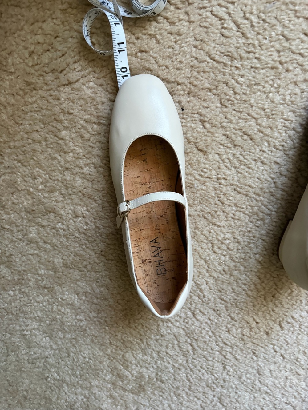 Bhava vegan leather ballet flats ivory UK 38 US 7.5 - 8 with bag - Picture 10 of 10